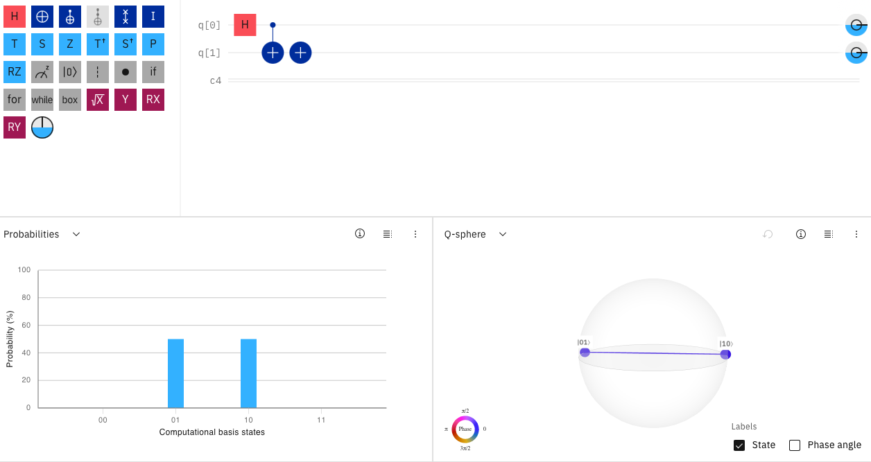 IBM Quantum Composer view of Psi-plus